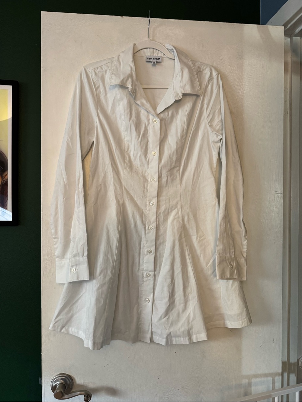 White Button-Up Shirt Dress